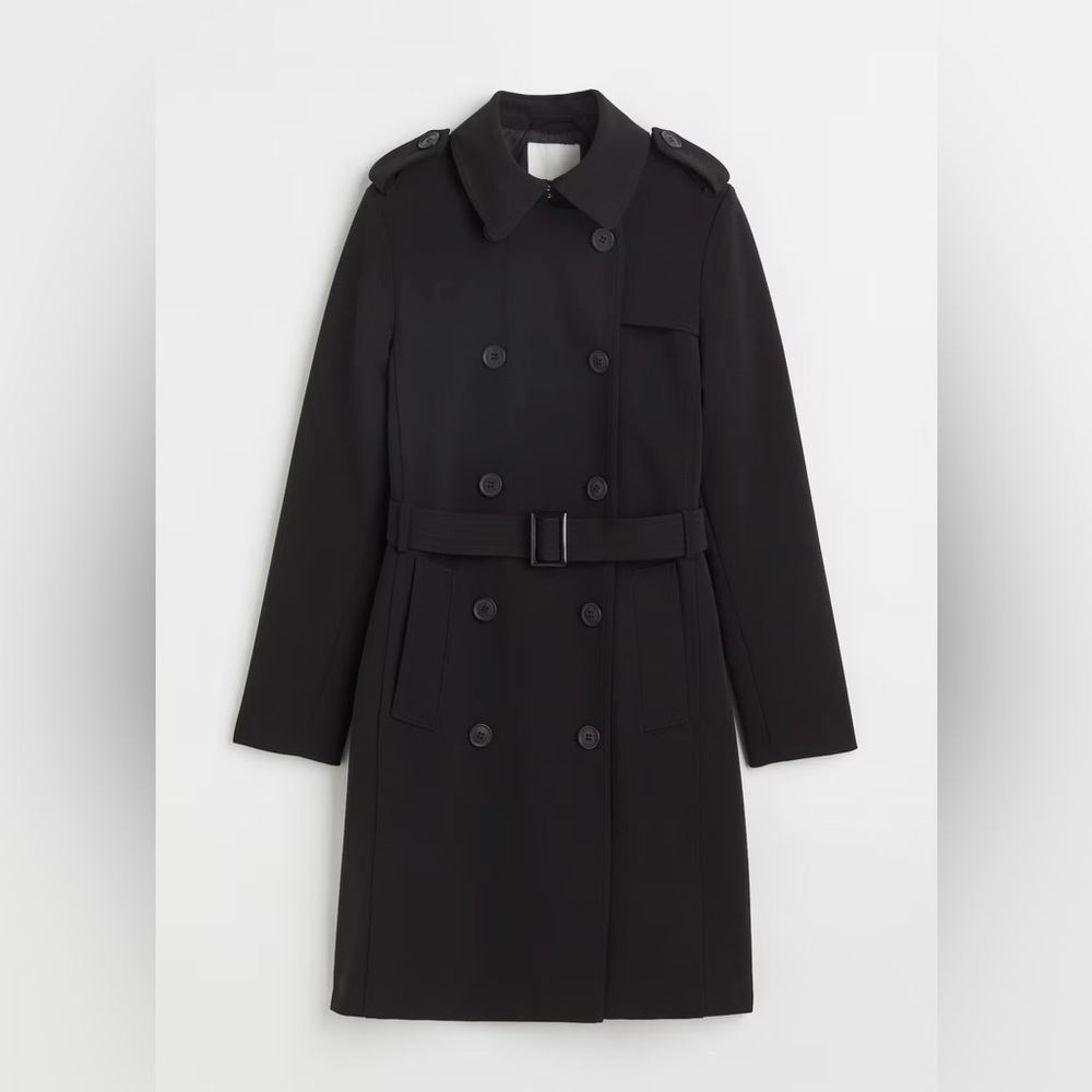 H&M Elegant Black Trench Coat